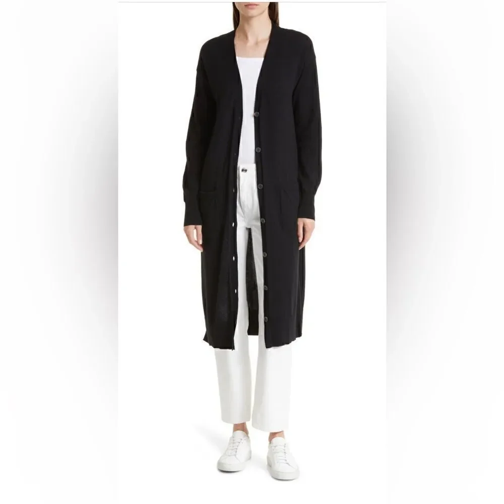 Nordstrom Women’s  signature cashmere  & cotton long cardigan, Size XS NWT